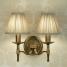 Stanford Two Light Wall Lamp with shades. Colour Brass finish